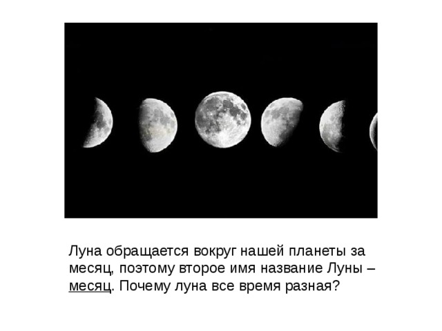 Почему изменяется луна. Название Луны. Почему луну называют месяцем. Название месяцев Луны. Почему Луна называется луной.