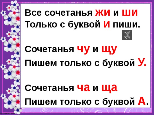 Закрепление жи ши ча ща чу щу 1 класс презентация