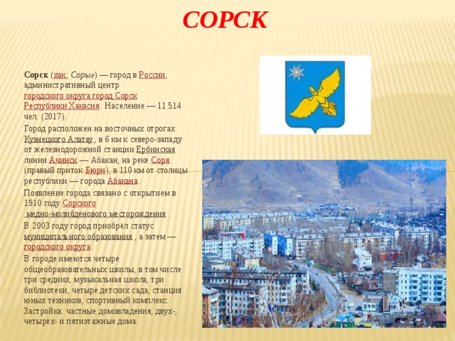 Карта города сорска