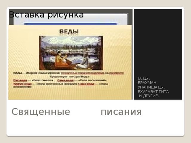 Вставка рисунка ВЕДЫ, БРАХМАН, УПАНИШАДЫ, БХАГАВАТ-ГИТА  И ДРУГИЕ. Священные писания 