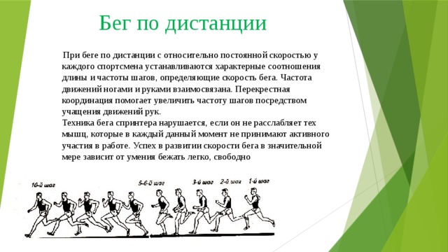 Установите соответствие между фазами бега на средние дистанции и картинками