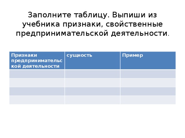 Признаки свойственные