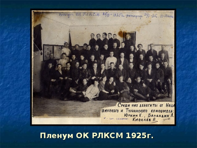 Пленум ОК РЛКСМ 1925г. 