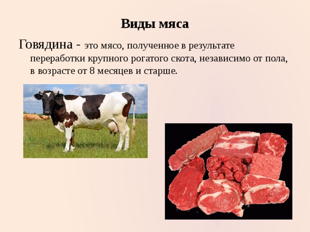 Виды мяса