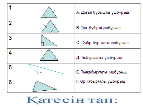 Үшбұрыш түрлері