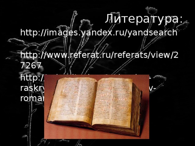 Литература:  http://images.yandex.ru/yandsearch  http://www.referat.ru/referats/view/27267  http://schooltask.ru/pejzazh-v-raskrytii-avtorskogo-zamysla-v-romane-vojna-i-mir/ 