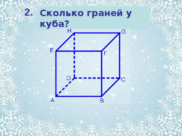 2. Сколько граней у куба?