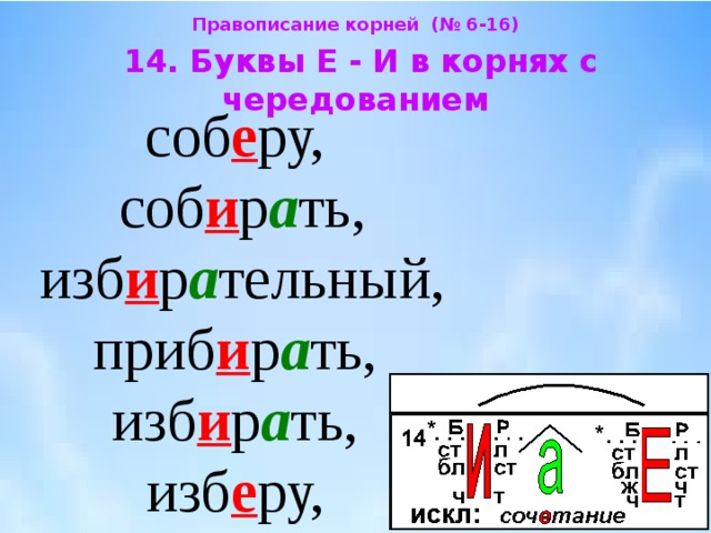 План урока буквы е и в корнях с чередованием 5 класс