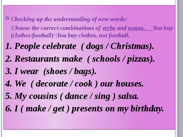 Verb combinations