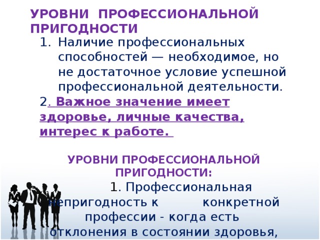 Профессиональная пригодность презентация
