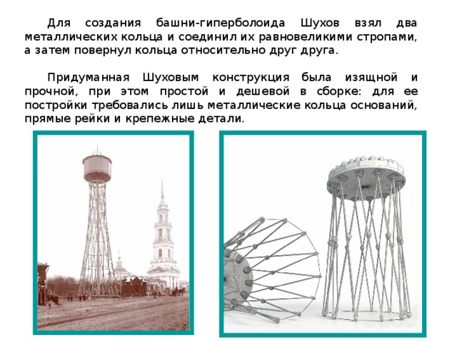 Чертежи шуховской башни