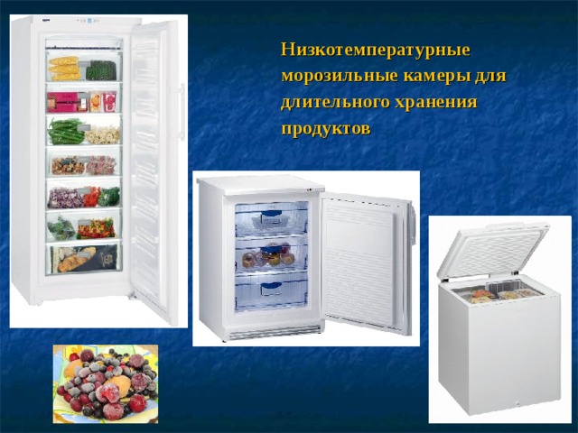 Низкотемпературные морозильные камеры для длительного хранения продуктов 