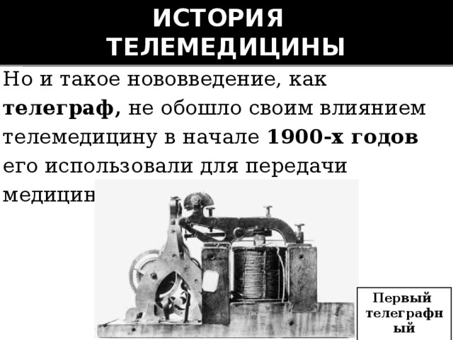 История телемедицины презентация