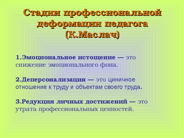 Профессиональная деформация педагога презентация