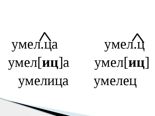 Ец и иц в существительных правило