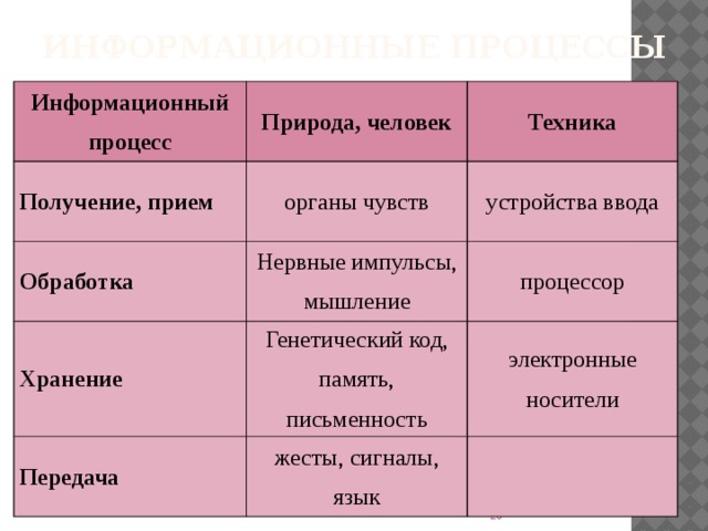 Природа человека таблица. Информационные процессы таблица. Информационные процессы природа человек техника таблица. Заполните таблицу информационные процессы. Заполните таблицу информационные процессы природа человек техника.