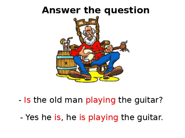 Answer the question - Is the old man playing the guitar? - Yes he is , he is playing the guitar. 