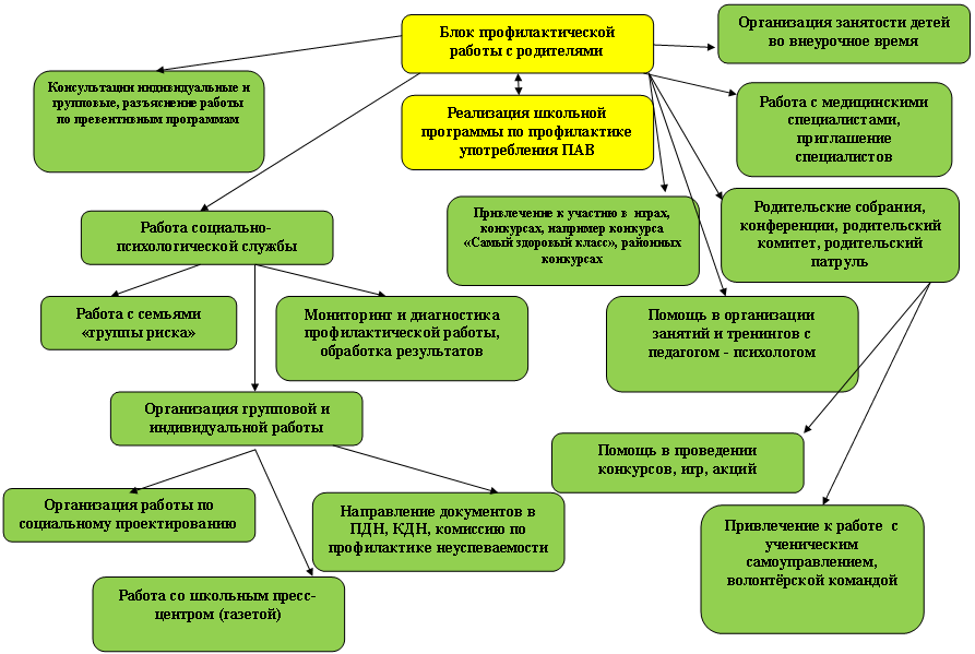 План по профилактике пав в школе