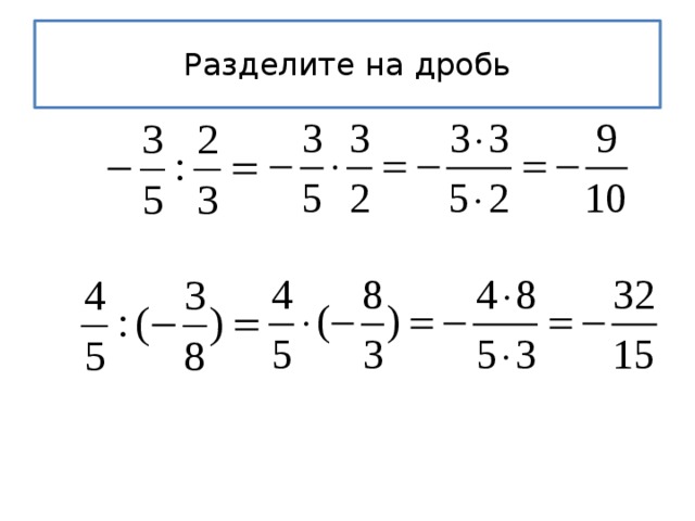 Схема деления дробей