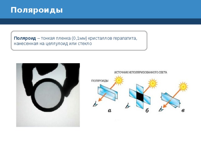 Поляризация света поляроиды презентация