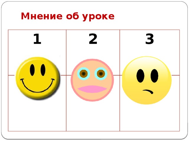 Мнение об уроке 1  2 3