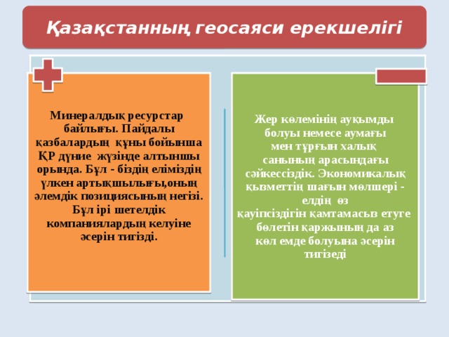 Қазақстанның геосаяси жағдайы қауіпсіздігі және интеграциясы презентация