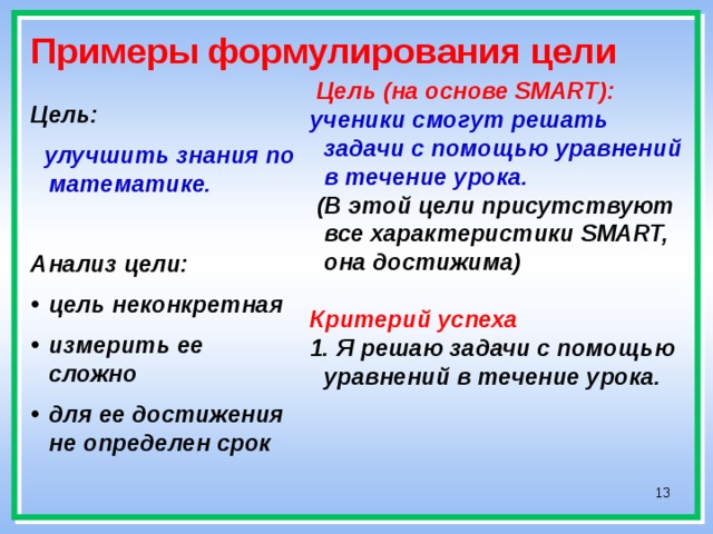 Цель проекта может быть неконкретной и иметь различное понимание