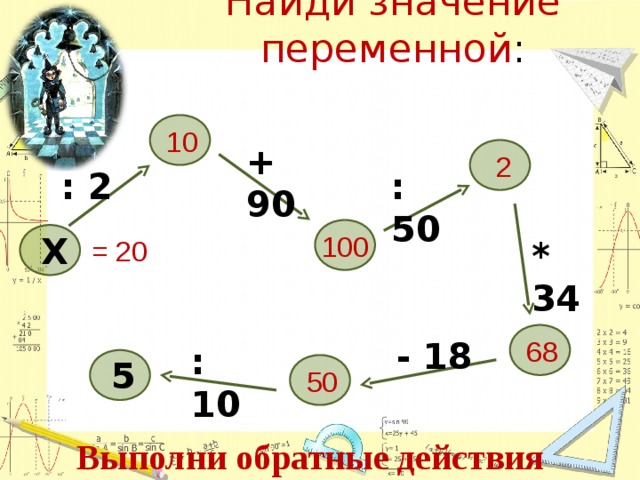 Выполни обратные. Выполни обратные действия и Найди неизвестное.