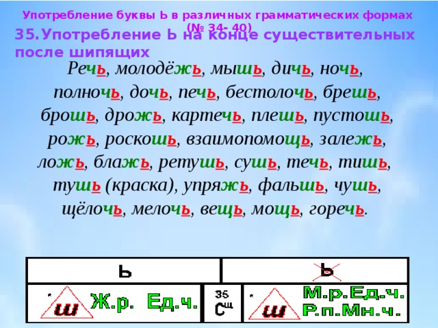 Склонение имен существительных после шипящих. Слова с ь на конце. Слова с ь знаком на конце. Слова с шипящими на конце. Существительные с шипящими на конце.