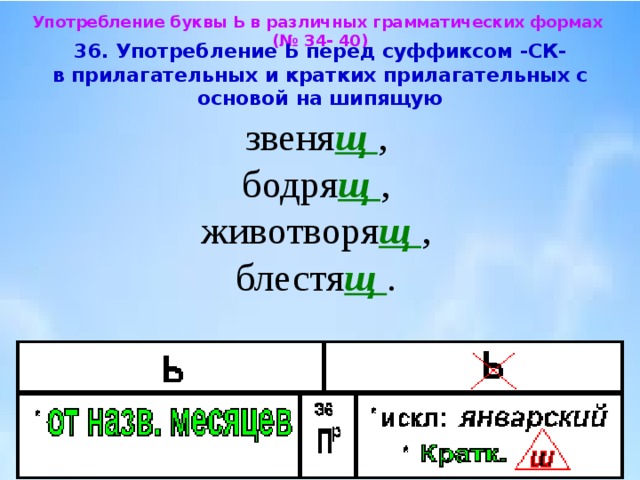 Имена прилагательные с шипящими на конце. К И СК В суффиксах прилагательных. Ь знак перед суффиксом СК В прилагательных. Прилагательные с основой на шипящую. Правописание суффиксов к и СК В прилагательных.