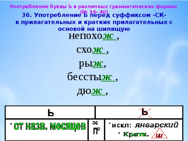 Основа прилагательного суффиксы. Ь перед СК В суффиксах прилагательных. Мягкий знак перед СК В прилагательных. Написание ь в прилагательных перед суффиксом СК. Ь перед суффиксом СК В прилагательных правило.