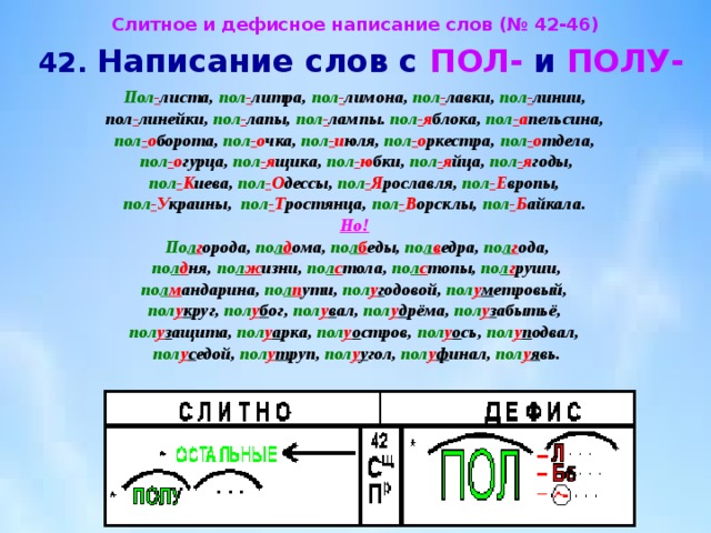 Предложения с пол