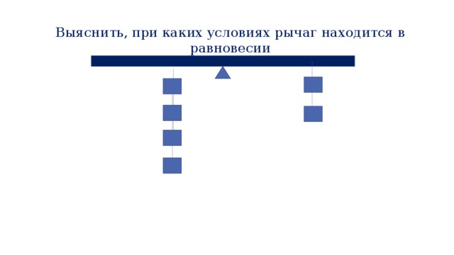Выяснить, при каких условиях рычаг находится в равновесии 