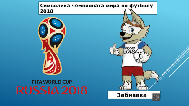 Символика чемпионата мира по футболу 2018  Забивака 