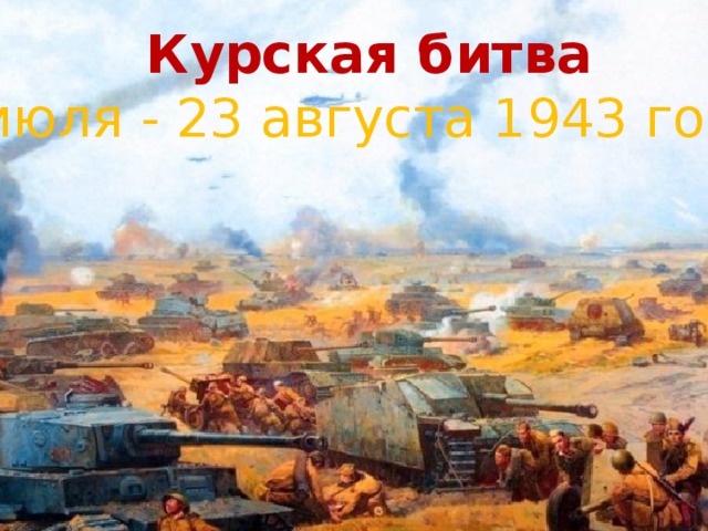 Курская битва 5 июля - 23 августа 1943 года