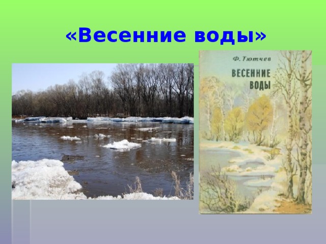 Тютчев весенние воды презентация 2 класс школа россии