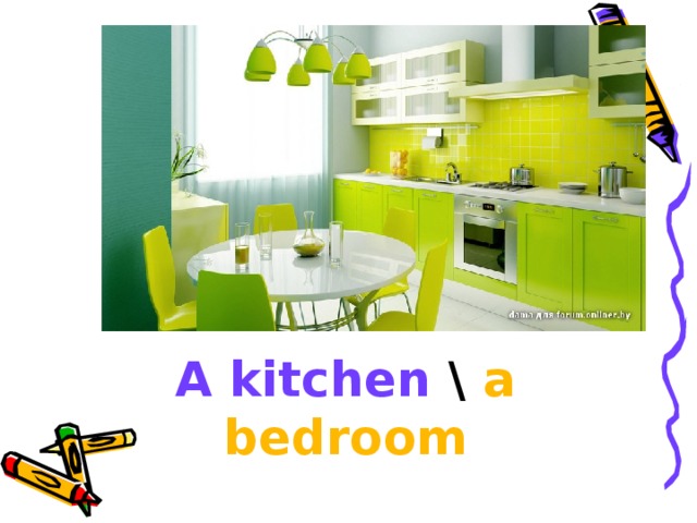 A kitchen \ a bedroom 