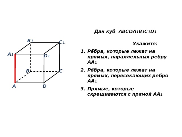 Прямые содержащие ребра