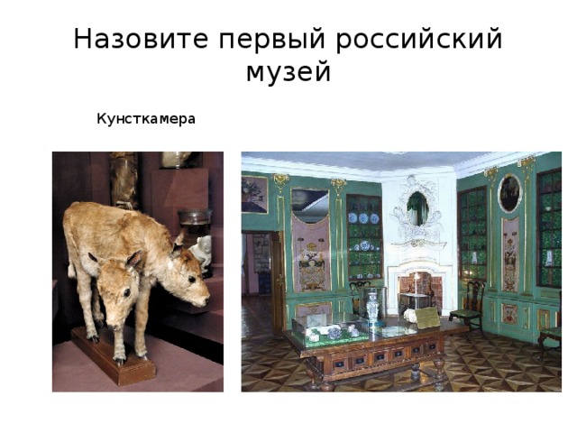 Назовите первый российский музей Кунсткамера 