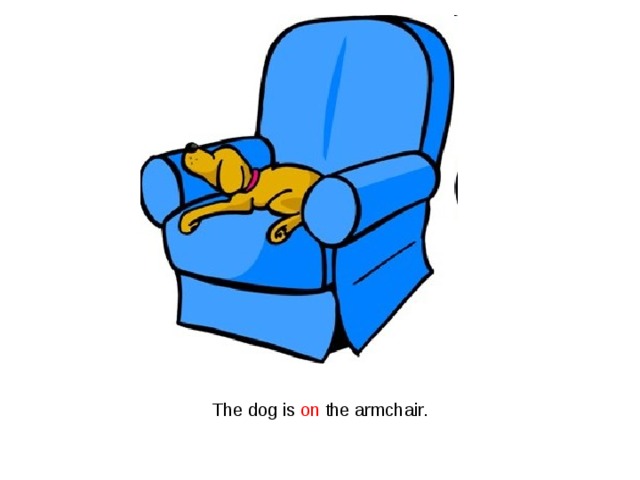 The dog is on the armchair. 