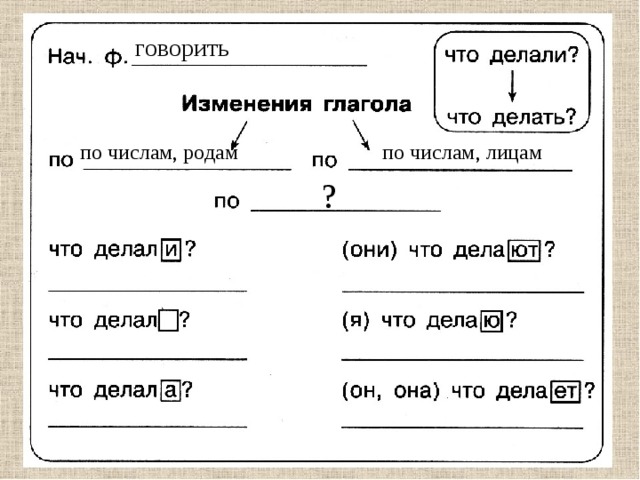 говорить по числам, родам по числам, лицам ? 