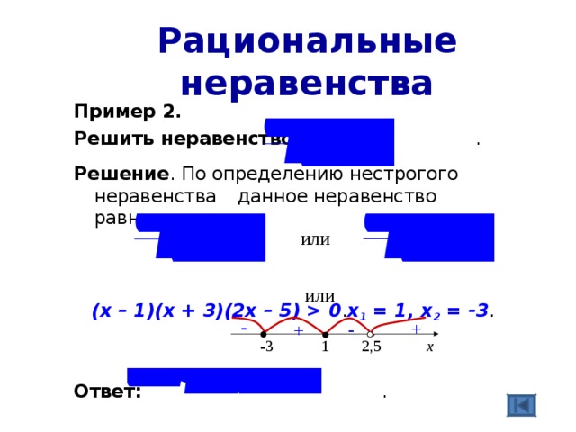 План урока рациональные неравенства