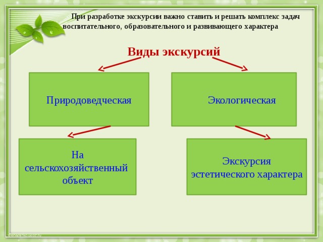 Развернутый план экскурсии на сельскохозяйственные объекты