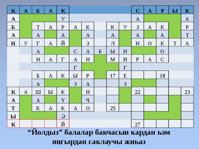 К А А Б Б А А К Н Т У У А А Р Г А А А А Й Н К А А К З Г С С Б К А А А А А А А А А У Н Г Б К Л Р З Т Ш Ы А Ы Ы Ы А Ы А М К К Н К Н Р З К К И Ү О А А А А Н Р К К Г Р 17 А Ч А Ә О Т Е Т З О А С Й 22 18 25 23 27 “ Йолдыз” балалар бакчасын кардан һәм яңгырдан саклаучы җиһаз 