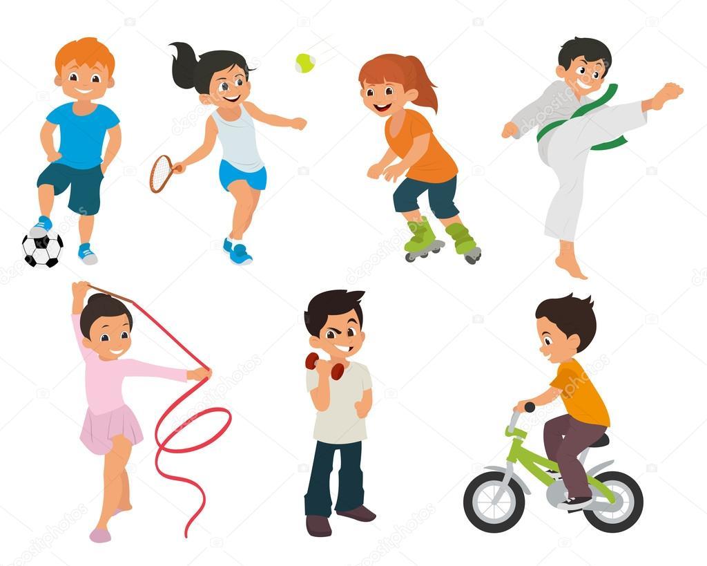 Дети занимаются разными видами спорта