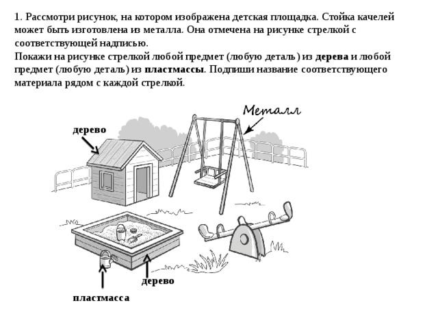 На плане изображена детская площадка