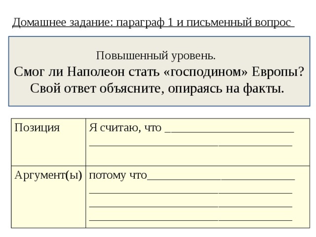 Параграф письменно. Смог ли Наполеон стать «господином» Европы?.