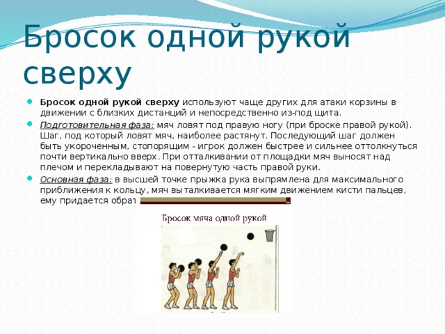 Бросок мяча от плеча. Техника бросков мяча в кольцо в баскетболе. Описание техники броска мяча.