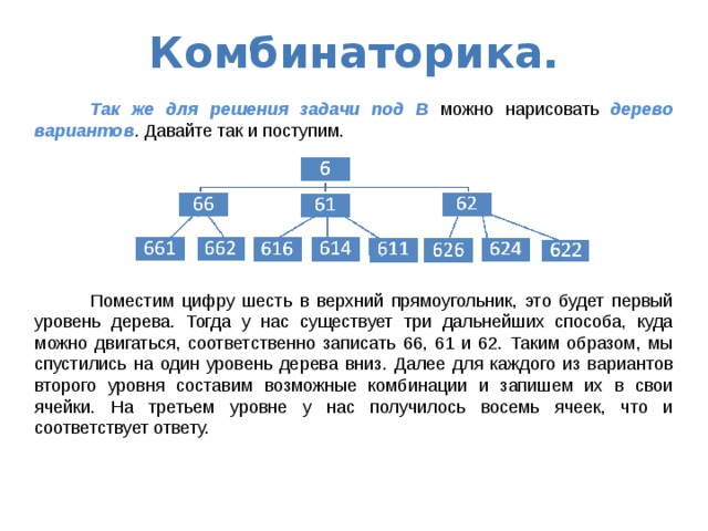 Решение комбинаторных задач 6 класс бунимович презентация