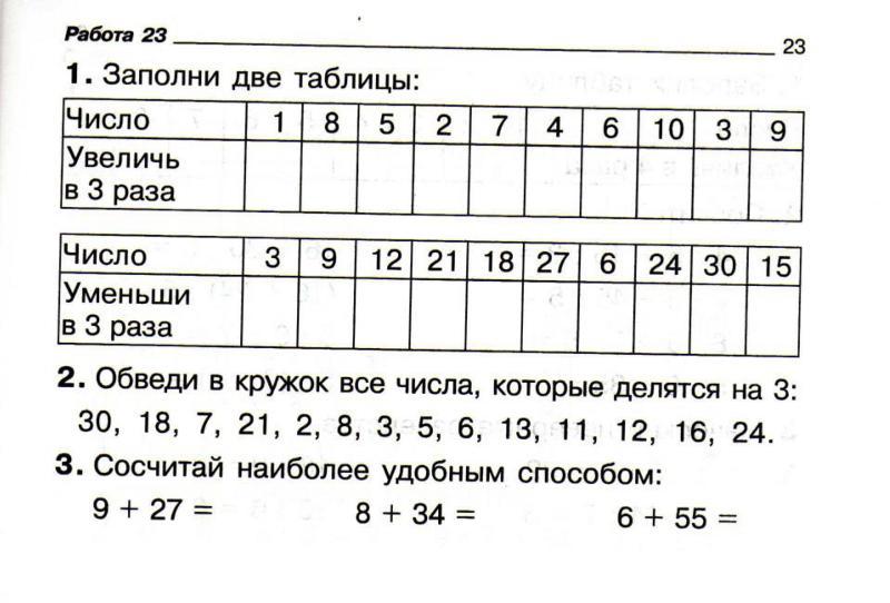 Распечатать самостоятельную работу по математике 2 класс